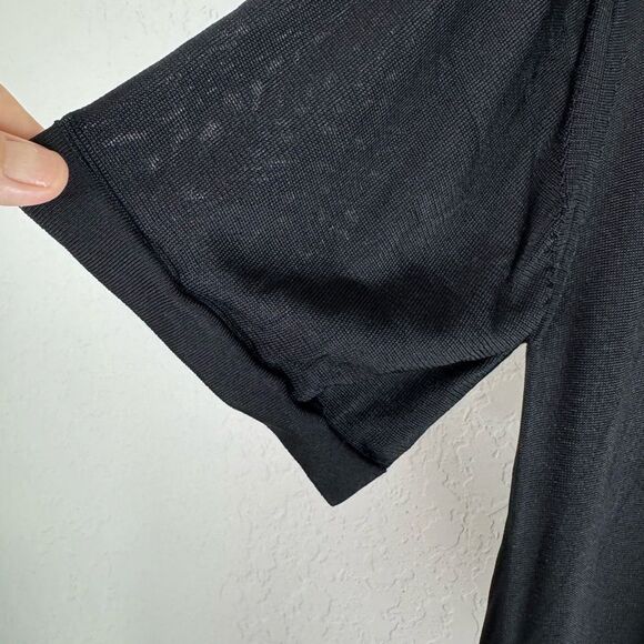 COS Black Collared V-Neck Viscose Double Slit Maxi Dress Size XS - Picture 3 of 12